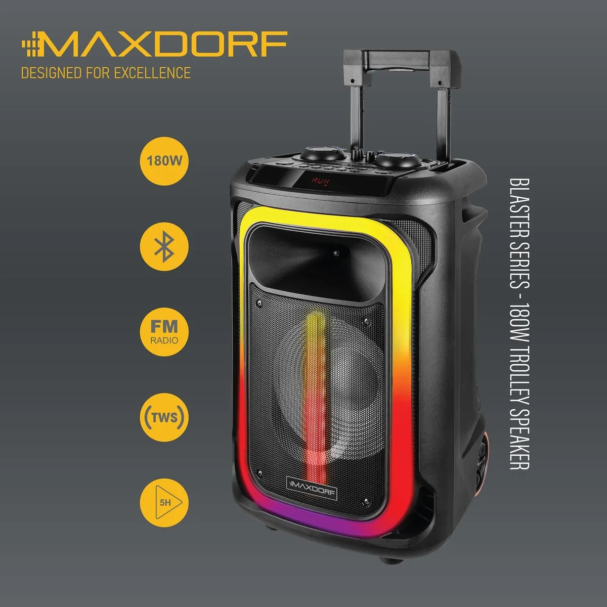 Maxdorf Blaster Series - 180w Trolley Speaker - Image 5
