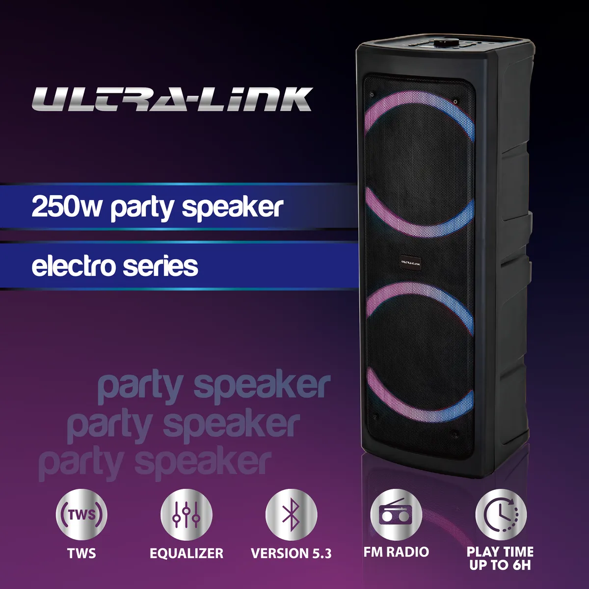 Ultra-Link Electro Series - 250w Party Speaker - Image 4